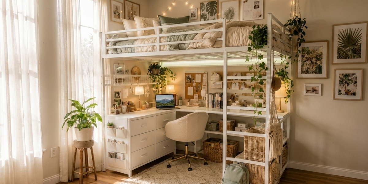 ADORNEVE-Full-Size-Loft-Bed-with-U-Shaped-Desk-Review