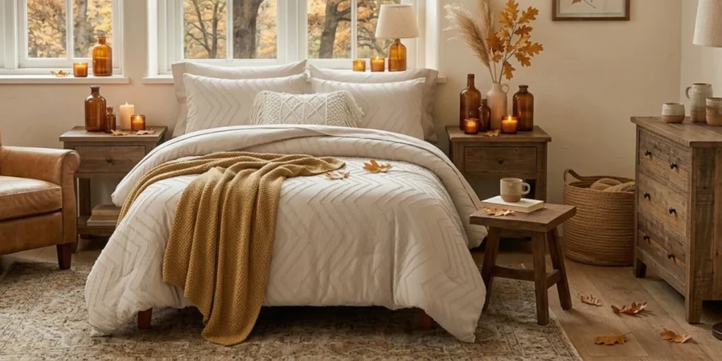 Litanika Oatmeal Twin/Twin XL Comforter Set - 5 Pieces Boho Bed in a Bag | College Dorm Girls Boys Fluffy Lightweight Neutral Soft Warm Chevron Tufted Bed Set