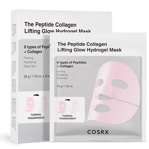 COSRX Pink Peptides Collagen Lifting Glow Hydrogel Face Masks 3 EA Glass Skin Mask